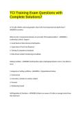 TCI Training Exam Questions with Complete Solutions