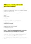 TCI training exam questions with complete solutions