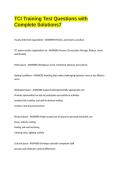 TCI Training Test Questions with Complete Solutions