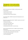 Therapeutic Crisis Intervention Module One Crisis Prevention