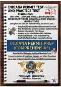 INDIANA PERMIT TEST AND PRACTICE TEST NEWEST 2025&NewLine;TEST BANK&vert; COMPLETE 200 REAL EXAM QUESTIONS AND&NewLine;CORRECT VERIFIED ANSWERS&sol; ALREADY GRADED A&plus; &lpar;MOST&NewLine;RECENT&excl;&excl;&rpar;&NewLine;