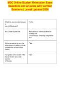 MDC Online Student Orientation Exam&NewLine;Questions and Answers with Verified&NewLine;Solutions &vert; Latest Updated 2026