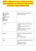MDC II - Module 8 Lower GI Disorders Final&NewLine;Exam Questions and Answers with Verified&NewLine;Solutions &vert; Latest Updated 2026&NewLine;