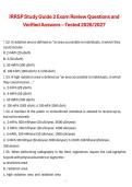 IRRSP Study Guide 2 Exam Review Questions and Verified Answers &ndash; Tested 2026&sol;2027 &vert; Complete Certification Exam Review