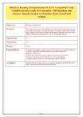 HESI A2 Reading Comprehension V1 & V2 Actual 2026 &sol; with&NewLine;Verified Answers Grade A&plus; Guarantee - 200 Questions and&NewLine;answer