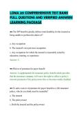 LOMA 281 COMPREHENSIVE TEST BANK FULL QUESTIONS AND VERIFIED ANSWERS LEARNING PACKAGE