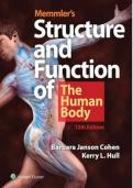 Test Bank for Memmler&rsquo;s Structure and Function of the Human Body 12th Edition by Cohen & Hull &lpar;Chapters 1-3 Included&rpar;