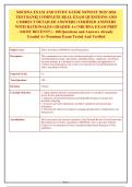 NBCRNA EXAM AND STUDY GUIDE NEWEST 2025&sol; 2026&NewLine;TEST BANK&vert; COMPLETE REAL EXAM QUESTIONS AND&NewLine;CORRECT DETAILED ANSWERS &lpar;VERIFIED ANSWERS&NewLine;WITH RATIONALES&rpar; GRADED A&plus;&vert; NBCRNA EXAM PREP&NewLine;&lpar;MOST RECENT&excl;&excl;&rpar; - 100 Questions and Answers Already&NewLine;Graded A&plus; Premium Ex