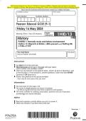 2025 Pearson Edexcel Level 1&sol;Level 2 GCSE &lpar;9&ndash;1&rpar; History PAPER 1&colon; Thematic study and historic environment Option 13&colon; Migrants in Britain&comma; c800&ndash;present and Notting Hill&comma; c1948&ndash;c1970 Combined Question Paper & Marking Scheme