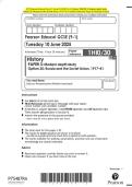 2025 Pearson Edexcel Level 1&sol;Level 2 GCSE &lpar;9&ndash;1&rpar; History PAPER 3&colon; Modern depth study Option 30&colon; Russia and the Soviet Union&comma; 1917&ndash;41 Combined Question Paper & Marking Scheme