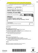 2025 Pearson Edexcel Level 1&sol;Level 2 GCSE &lpar;9&ndash;1&rpar; History PAPER 3&colon; Modern depth study Option 31&colon; Weimar and Nazi Germany&comma; 1918&ndash;39 Combined Question Paper & Marking Scheme