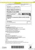 2025 Pearson Edexcel Level 1&sol;Level 2 GCSE &lpar;9&ndash;1&rpar; History BOOKLET P4&colon; Superpower relations and the Cold War&comma; 1941&ndash;9 Combined Question Paper & Marking Scheme
