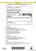 2025 Pearson Edexcel Level 1&sol;Level 2 GCSE &lpar;9&ndash;1&rpar; History BOOKLET P1&colon; Spain and the &OpenCurlyQuote;New World&rsquo;&comma; c1490&ndash;c1555Combined Question Paper & Marking Scheme