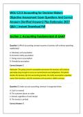 WGU C213 Accounting for Decision Makers &NewLine;Objective Assessment Exam Questions And Correct &NewLine;Answers &lpar;Verified Answers&rpar; Plus Rationales 2027 &NewLine;Q&A &vert; Instant Download Pdf 