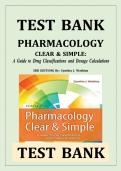 Pharmacology Clear and Simple 3rd Edition Watkins Test Bank