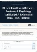 BIO 251 Final Exam Review &ndash; Anatomy & Physiology Verified Q&A & Question Bank &lpar;2026 Edition&rpar;