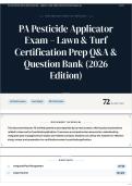 PA Pesticide Applicator Exam &ndash; Lawn & Turf Certification Prep Q&A & Question Bank &lpar;2026 Edition&rpar;