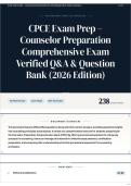 CPCE Exam Prep &ndash; Counselor Preparation Comprehensive Exam Verified Q&A & Question Bank &lpar;2026&sol;2027 Edition&rpar;