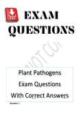 PCA - Plant Pathogens Exam Questions With  Correct Answers 100&percnt; Guaranteed Pass&period;&NewLine;