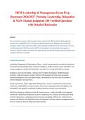 HESI Leadership & Management Exam Prep Document 2026&sol;2027 &vert; Nursing Leadership&comma; Delegation & NGN Clinical Judgment &vert; 80 Verified Questions with Detailed Rationales&NewLine;