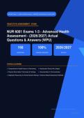 NUR 6001 Advanced Health Assessment Exams 1-3 Walden Actual Exam 2026&sol;2027 &ndash; Complete Exam-Style Questions &vert; 100&percnt; Verified &ndash; Pass Guaranteed &ndash; A&plus; Graded&NewLine;&NewLine;