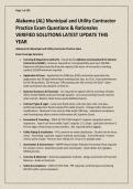 Alabama &lpar;AL&rpar; Municipal and Utility Contractor Practice Exam Questions & Rationales VERIFIED