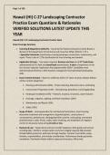 Hawaii &lpar;HI&rpar; C-27 Landscaping Contractor Practice Exam Questions & Rationales VERIFIED SOLUTIONS