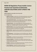 NGWA NJ Regulations Pump Installer License Practice Exam Questions & Rationales VERIFIED SOLUTIONS