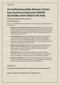 VA Certified Accessibility Mechanic Practice Exam Questions & Rationales VERIFIED SOLUTIONS