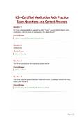 KS&mdash;Certified Medication Aide Practice&NewLine;Exam Questions and Correct Answers
