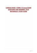 COMSAE PHASE 1 FORM 114 Actual EXAM QUESTIONS AND ANSWERS &vert; PLUS RATIONALES