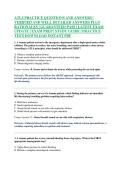 ATLS PRACTICE QUESTIONS AND ANSWERS &vert; &NewLine;VERIFIED AND WELL DETAILED ANSWERS PLUS &NewLine;RATIONALES &vert; GUARANTEED PASS &vert; LATEST EXAM &NewLine;UPDATE &vert; EXAM PREP &vert; STUDY GUIDE &vert; PRACTICE &NewLine;TEST&vert; DOWNLOAD INSTANT PDF 