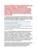 &lbrack;IELTS &lpar;INTERNATIONAL ENGLISH LANGUAGE &NewLine;TESTING SYSTEM&rpar;&rsqb; &ndash; QUESTIONS AND &NewLine;ANSWERS &vert; VERIFIED AND WELL DETAILED &NewLine;ANSWERS PLUS RATIONALES &vert; GUARANTEED &NewLine;PASS &vert; LATEST EXAM UPDATE &vert; EXAM PREP &vert; &NewLine;STUDY GUIDE &vert; PRACTICE TEST&vert; DOWNLOAD &NewLine;INSTANT PDF