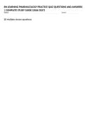 RN LEARNING PHARMACOLOGY PRACTICE QUIZ QUESTIONS AND ANSWERS &vert; COMPLETE STUDY GUIDE &lpar;2026&sol;2027&rpar;