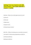 Audiology Praxis Exam Questions with 100&percnt;&NewLine;Correct Answers &vert; Latest Update 2026&sol;2027 &vert;&NewLine;Graded A&plus; &vert; Verified&period; 