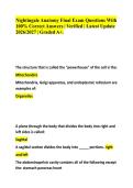 Nightingale Anatomy Final Exam Questions With&NewLine;100&percnt; Correct Answers &vert; Verified &vert; Latest Update&NewLine;2026&sol;2027 &vert; Graded A&plus;&period; 