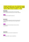 NUR204&sol; NUR 204 Exam 1 &lpar;New 2026&sol;2027 Update&rpar;&NewLine;Leadership & Management &vert; Questions and Verified&NewLine;Answers &vert; 100&percnt; Correct &vert; Graded A&plus; &ndash; Fortis&NewLine;
