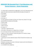 2026&sol;2027 WV Baseball Part 1 Test Questions and Correct Answers &vert; Complete Exam Preparation Study Guide
