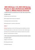 NUR 3300 Exam 1 V2 &vert; NUR 3300 Nursing &NewLine;Practice II &vert; Q&A with Rationale &lpar;NUR3300 &NewLine;Exam 1&rpar; &vert; William Paterson University 