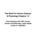 Human Anatomy & Physiology Test Bank &lpar;Chapters 1&ndash;3&rpar; Questions and Verified Answers with Rationales &lpar;2026&ndash;2027&rpar; &vert; Latest A&P Study Guide &vert; Grade A&plus;
