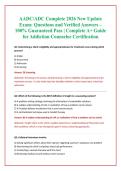 AADC&sol;ADC Complete 2026 New Update Exam&colon; Questions and Verified Answers &ndash; 100&percnt; Guaranteed Pass &vert; Complete A&plus; Guide for Addiction Counselor Certification