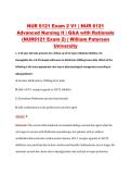 NUR 6121 Exam 2 V1 &vert; NUR 6121 &NewLine;Advanced Nursing II &vert; Q&A with Rationale &NewLine;&lpar;NUR6121 Exam 2&rpar; &vert; William Paterson &NewLine;University