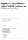 NEW YORK STATE AUTO DAMAGE AND THEFT QUIZ 17-71 EXAM 2026 TEST&excl;&excl; Graded A&plus; &vert; 2025&vert;2026 EXAM UPDATE EXAM Questions with 100&percnt; Correct Answers &vert; Verified&NewLine;&NewLine;