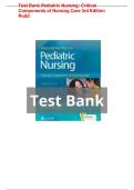 Test Bank for Pediatric Nursing Critical Components of Nursing Care 3rd Edition Rudd &vert; All Chapters