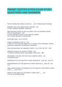 PMHNP CERTIFICATION EXAM STUDY QUESTIONS AND ANSWERS