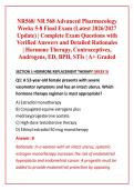 NR568&sol; NR 568 Advanced Pharmacology Weeks 5-8 Final Exam &lpar;Latest 2026&sol;2027 Update&rpar; &vert; Complete Exam Questions with Verified Answers and Detailed Rationales &vert; Hormone Therapy&comma; Contraceptives&comma; Androgens&comma; ED&comma; BPH&comma; STIs &vert; A&plus; Graded