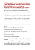 Michigan Basic Driver Improvement Course &lpar;BDIC&rpar; Exam Prep &vert; 200&plus; Practice Questions with Verified Answers & Detailed Explanations &vert; 2026&ndash;2027 Study Guide PDF