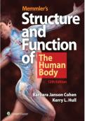 Test Bank For Memmler&rsquo;s Structure and Function of the Human Body&comma; 12th Edition by Kerry L&period; Hull&comma; Barbara Janson Cohen