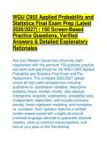 WGU C955 Applied Probability and Statistics Final Exam Prep &lpar;Latest 2026&sol;2027&rpar; &vert; 150 Q&As with Rationales