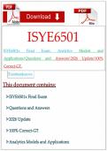 ISYE6501x Final Exam&colon; Analytics Models and Applications&vert;Questions and Answers&vert;2026 Update&vert;100&percnt; Correct-GT&period;&NewLine;